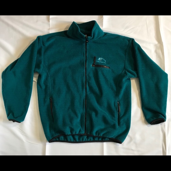 Vintage HELLY HANSEN Teal ZIP Fleece Jacket Large - Picture 1 of 3